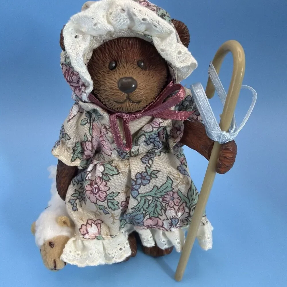 Russ Town Little Bo Peep Figure With Staff And Lamb. 5” Tall